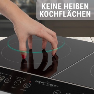 Plita cu inductie ProfiCook(r) cu suprafata vitroceramica | Plita cu inductie 2 placi | Plita fierbinte cu cronometru de 180 de minute si 16 niveluri | Placa de inductie cu aut. Inchidere | 3500 W | PC-DKI 1067 - Img 4
