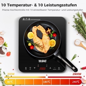 Plita cu inductie YASHE 2000W 10 trepte de temperatura Timer 4 ore Design portabil - Img 4