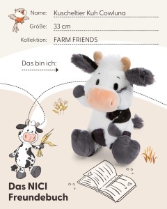 Plus COWLUNA NICI 33cm - Alb si Negru - Jucarie Moale pentru Copii si Adulti - Img 5