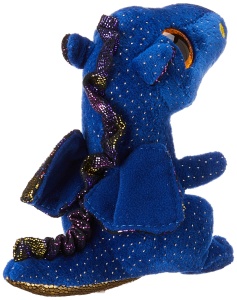 Plusa Drac Saffire TY 36879, 15 cm, culoare albastru inchis, cu ochi stralucitori - Img 2