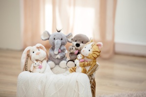 Plush Elefant NICI 20cm cu Elefantel 6cm - gri, jucarie din plus moale - Img 2