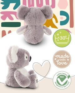Plush Koala NICI Barry 25cm - gri, plus moale, cadou perfect - Img 3