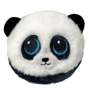Plush Panda Checkers Ty Beanie Bouncers, 10 cm, cu ochi stralucitori