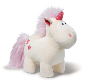 Plush Unicorn NICI Theodor 32cm, Alb, Minge roz - Img 1