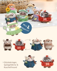Plushie Pisica Siamese NICI Siamy 8cm cu Costum Verde si Minge de Tenis - Img 6