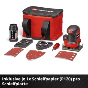 Polizor cu pumn fara fir Einhell TE-OS 18/113 3X Li-Solo Power X-Change (18 V, slefuitor orbital, 3x placi de slefuire inlocuibile, circuit rezonant de 1,8 mm, inclusiv accesorii fara baterie) - Img 7