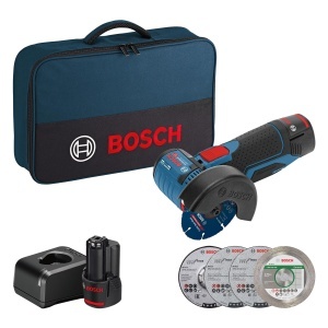 Polizor unghiular Bosch Professional GWS 12V-76 Compact si ergonomic set complet
