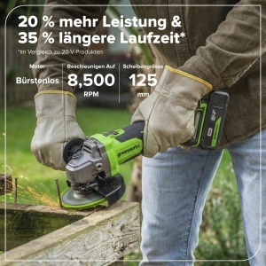 Polizor unghiular Greenworks AG370, 700 W, 8500 RPM, 125 mm - Img 4