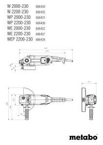 Polizor unghiular Metabo WE 2000-230, 2000W, 230mm, design ergonomic - Img 2