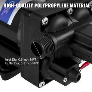 Pompa apa VEVOR 12V Membranpumpe 3GPM cu filtru si protectie termica - Img 2