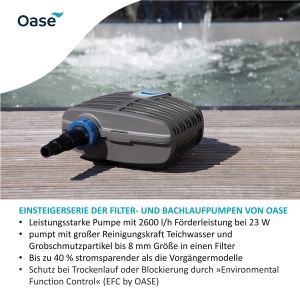 Pompa de filtrare OASE AquaMax Eco Classic 2500E, 2500 lh, 23 W, eficienta energetica - Img 2