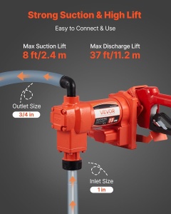Pompa de transfer combustibil VEVOR KEX-16AC-T02, 57Lmin, 0.5CP, Gusseisen - Img 3