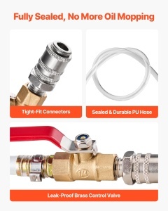 Pompa de ulei VEVOR YS-059A, 7,5 L, manuala, cu 8 adaptoare - Img 2