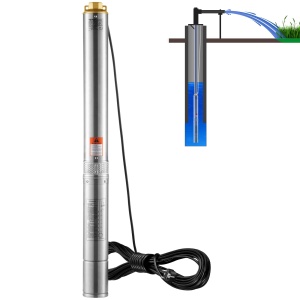 Pompa submersibila pentru fantani adanci VEVOR 4SDM414, 1100W, debit 7.1 mh, cablu 19.4m