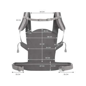 Port-bebe Kinderkraft NINO, Ergonomic, din Bumbac, pentru Sugari si Copii, Gri - Img 8