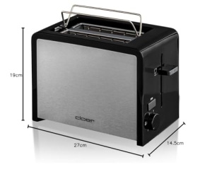Prajitor de paine Cloer 3210, 825 W, pentru 2 felii de paine prajita, accesoriu de chifla integrat, dispozitiv de ridicare, sertar pentru firimituri, termoizolat, otel inoxidabil, negru - Img 10