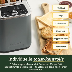 Prajitor de paine Cuisinart Smart Elite 2 felii, sloturi extra-lungi, 7 niveluri de rumenire - Img 4