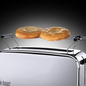 Prajitor de paine Russell Hobbs [fanta lunga pentru 2 felii / 1 felie lata de paine] Victory Stainless Steel (fanta foarte lata pentru paine prajita, incl. accesoriu pentru chifle, 6 niveluri de rumenire + functie de dezghetare si reincalzire) 23510-56 - Img 3
