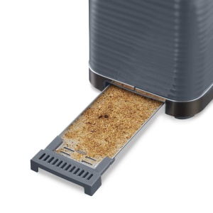 Prajitor de paine Russell Hobbs [pentru 2 felii] Inspire Grey cu structura lucioasa de inalta calitate (fante foarte largi pentru paine prajita, inclusiv accesoriu pentru chifle, 6 niveluri de rumenire + functie de dezghetare si reincalzire) 24373-56 - Img 5