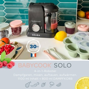 Preparat pentru hrana bebelusilor BEABA Babycook Solo - 4 in 1, 1100 ml, Negru - Img 2