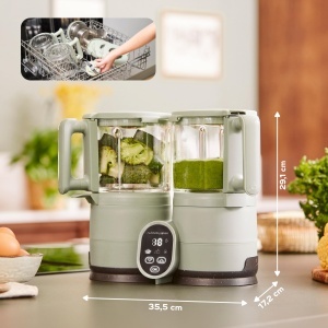 Preparatoare de mancare pentru bebelusi Babymoov Nutribaby Glass, 1.9L, 800W, Verde Celadon - Img 8