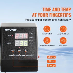 Presa de Transfer VEVOR 38 x 38 cm, 1200 W, Max. 250 C, 8 in 1 - Img 3