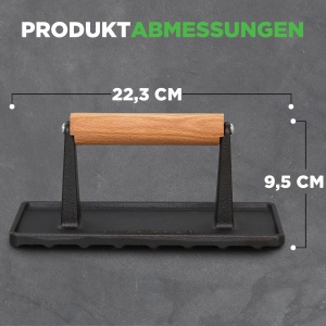 Presa pentru burgeri NutriChef, fonta, 1.04 kg, maner din lemn - Img 6