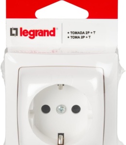 Priza aplicata Legrand Oteo 097380, Schuko, 16A, 230V, 3680W, alb