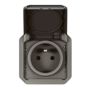 Priza cu 2 P T Legrand Plexo 069891L, culoare antracit, compostabila