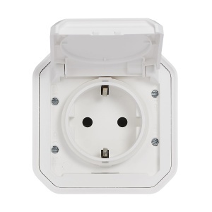 Priza de exterior Legrand Plexo New, 16A, 250V, IP44, alba - Img 3