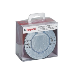Priza de podea Legrand Dooxie, rotunda, inox, IP44, cu capac - Img 3