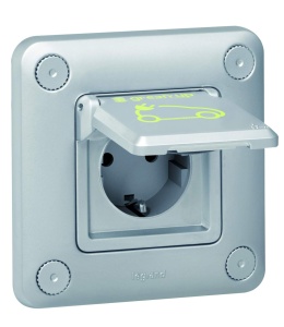 Priza electrica Legrand Steckdose green Up 3,2 kVA IP55, rezistenta la apa