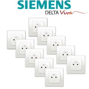 Priza electrica Siemens Delta Viva, 2PT, alba, set 10 bucati - Img 2