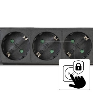 Priza multipla Hama 3-faceri cu intrerupator, 3m cablu, 3680W, Negru - Img 5