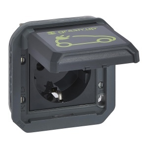 Priza pentru incarcare auto Legrand Plexo New, 230V, 16A, IP55, Anthrazit