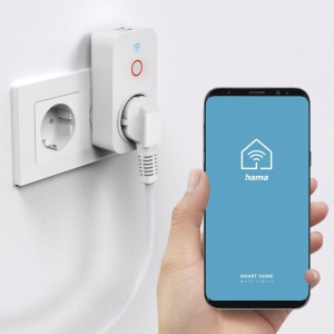 Priza WiFi Hama cu 2x USB A (priza Smart Home pentru dispozitive de pana la 2300 W si USB 2.1 A pentru smartphone, tableta, priza Wi-Fi pentru control vocal cu Alexa, Google, Siri, control aplicatie, 10 A) alb - Img 3