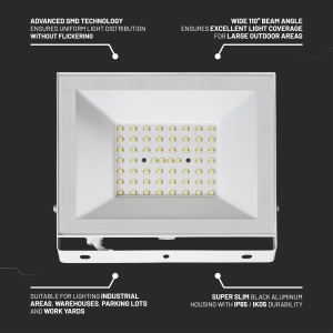 Proiector LED V-TAC E-SERIES 50W Alb, 4000 Lumen, IP65 - Img 8