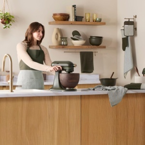 Prosoape de Bucatarie KitchenAid Evergreen Design, 3 buc, 100 Bumbac, Verde Inchis - Img 2