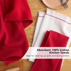 Prosoape de bucatarie KitchenAid Gourmet Series 3 bucati 100 bumbac Passion Red - Img 7