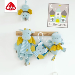 Prosop cu gluga pentru copii Fehn Little Castle model Dragon 80x80 cm material frotir moale - Img 5