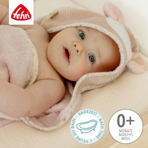 Prosop de baie cu capison Fehn Maus, 80x80 cm, material Frottee, roz - Img 3