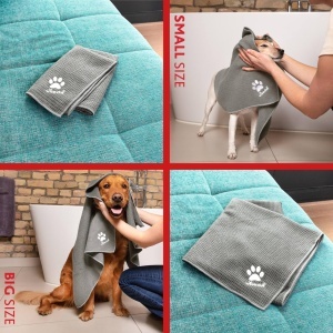 Prosop pentru animale Vileda Pet Pro XL Microfibra 65x100 cm Gri - Img 6
