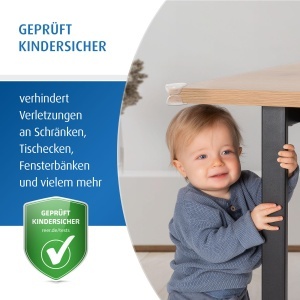 Protectie colturile mobilierului pentru copii reer, transparent, 12 bucati, PVC-free - Img 2