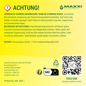 Pulbere de Acid Citric Maxxi Clean 900 g - 100 Puritate, Alimentar - Img 7