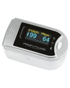 Pulsoximetru ProfiCare(r) Oximetru de deget pentru masurarea pulsului si saturatiei de oxigen pe deget, 3 in 1 pentru masurarea pulsului, saturatiei de oxigen si indicelui de perfuzie, oximetru clema pentru degete PC-PO 3104