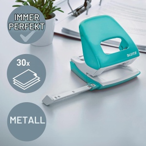 Puncher Leitz NeXXt WOW, 30 foi, metal, ergonomic, culoare eisblau - Img 2