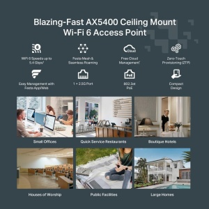 Punct de acces WiFi 6 TP-Link Festa F67, 5400 Mbps, PoE, design compact - Img 7