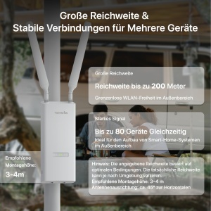 Punct de Acces WiFi Exterior Tenda OAP3000, Dualband, 3000 Mbits, PoE - Img 4