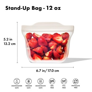 Punga reutilizabila din silicon OXO Good Grips - Husa Snack Stand Up 335ml - Ovaz - Img 9