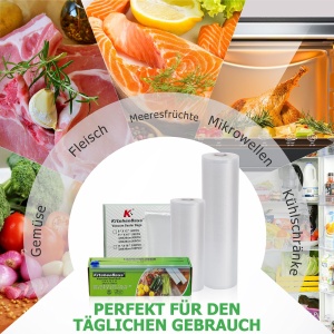 Pungi de vidat KitchenBoss cu Cutter-Box, 3 role 28x500cm, BPA-free - Img 7